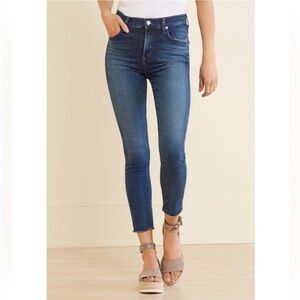 Agolde Sophie Crop Raw Hem Comfort Stretch Skinny Jean Dark Wash A018-3005 Sz 25